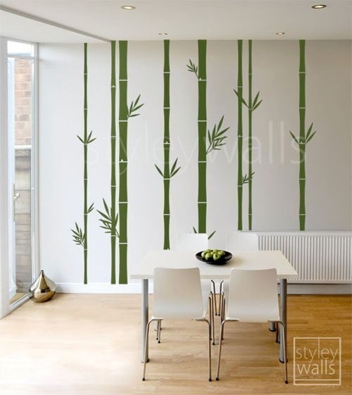 Bamboo Wall Decal, Bamboo Tree Wall Decal, 100inch Tall Set of 8 Bamboo Stalks, Home decor, Vinyl Wall Art Decor, Bamboo Living Room Decal