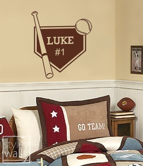 Baseball Name Plate - Personalized Vinyl Wall Decal