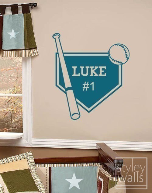 Baseball Name Plate - Personalized Vinyl Wall Decal