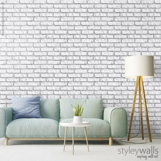 Bricks Wallpaper, White Brick Pattern Wallpaper, White Vintage Bricks Fabric Self Adhesive and Repositionable, Peel and Stick Wallpaper