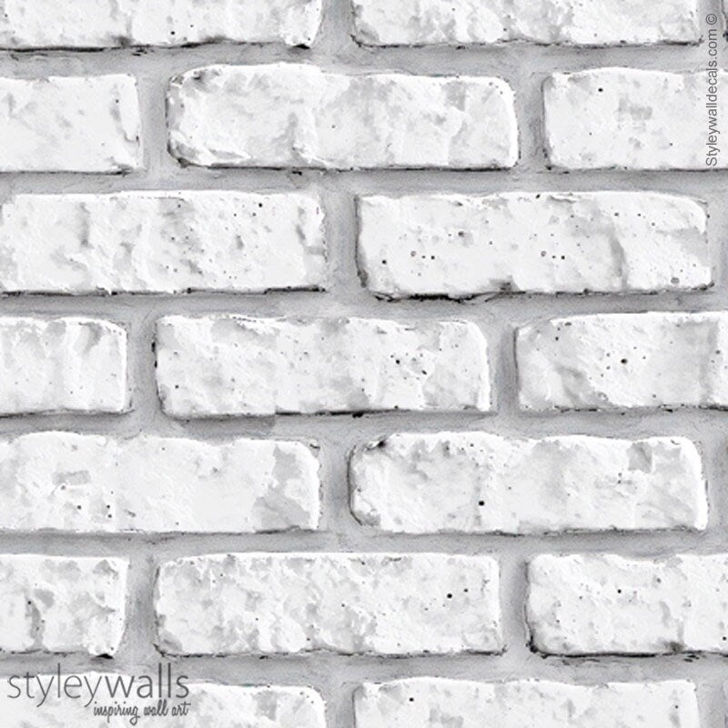 Bricks Wallpaper, White Brick Pattern Wallpaper, White Vintage Bricks Fabric Self Adhesive and Repositionable, Peel and Stick Wallpaper