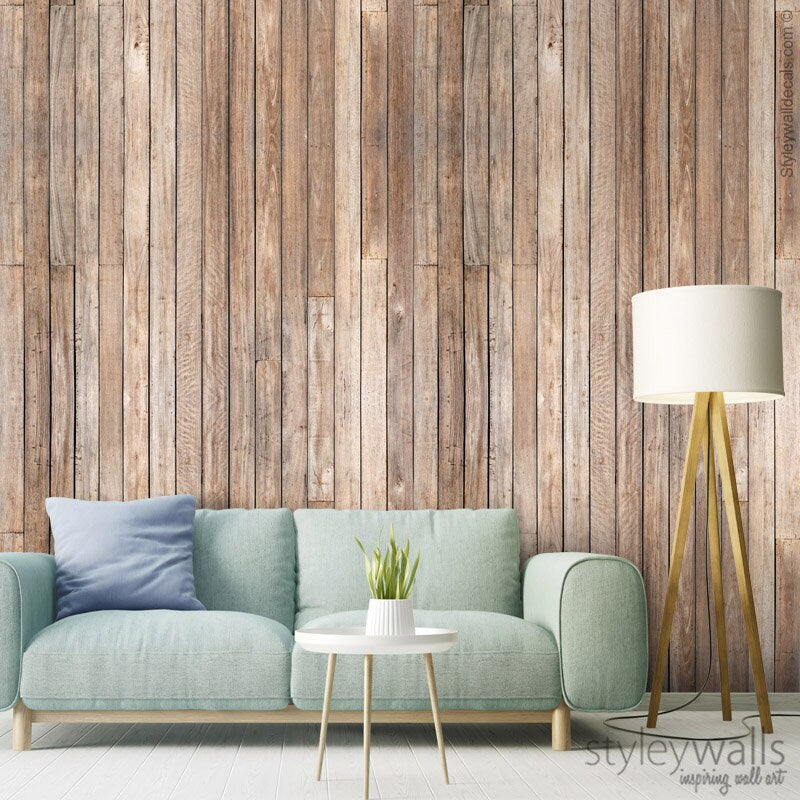 Brown Wood Wallpaper, Wood Pattern Wallpaper, Vitange Wood Wallpaper, Self Adhesive, Repositionable Peel and Stick, Removable Fabric