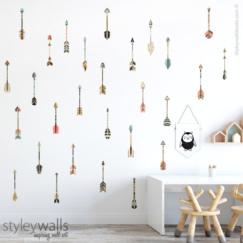 Arrows Wall Decal, Tribal Arrows Wall Decal, Arrows Wall Decor, Tribal Wall Decor, Nursery Kids Room Tribal Decor, Kids Vinyl Wall Decals