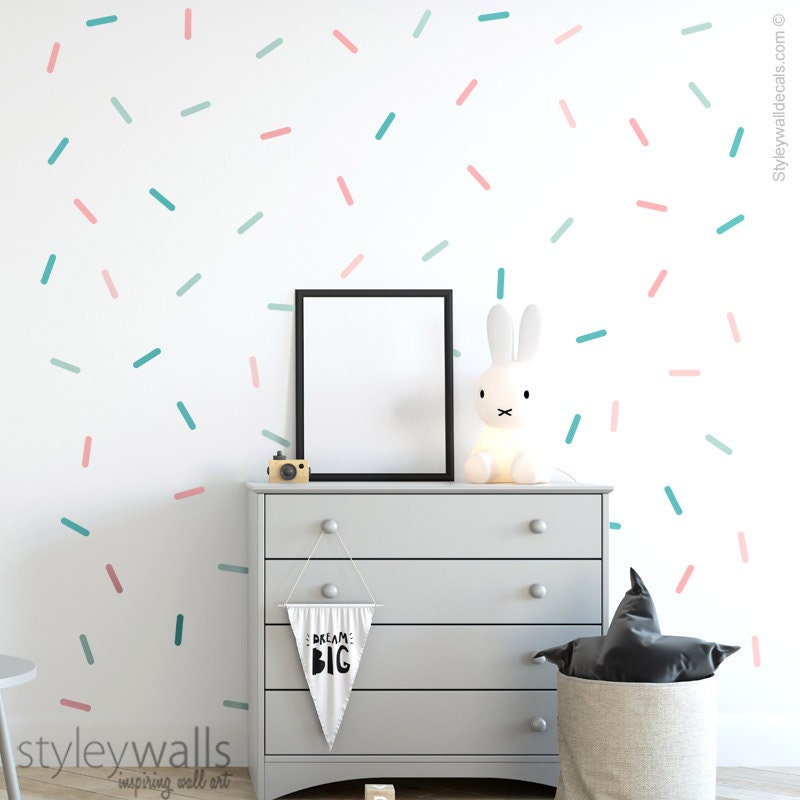 Sprinkles Wall Decal, Confetti Wall Decal, Colorful Confetti Wall Decal, Confetti Pattern Wall Decor, Modern Nursery Kids Room Wall Decals