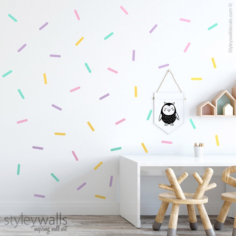 Sprinkles Wall Decal, Confetti Wall Decal, Colorful Confetti Wall Decal, Confetti Pattern Wall Decor, Modern Nursery Kids Room Wall Decals