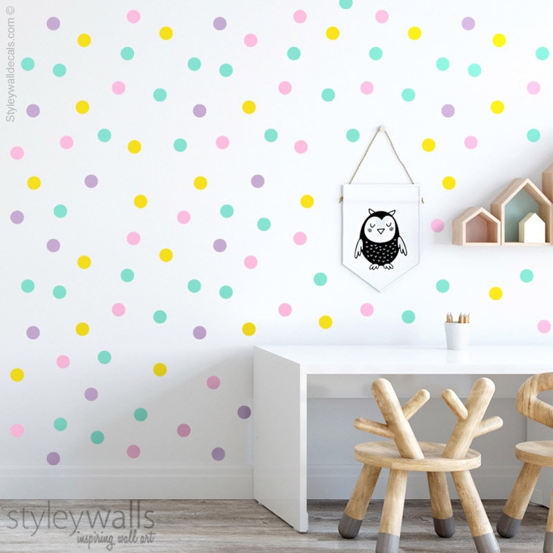 Polka Dots Wall Decal, Confetti Wall Decal, Colorful Dots Pattern Wall Decal, Confetti Dots Wall Decor, Nursery Kids Room Wall Decals