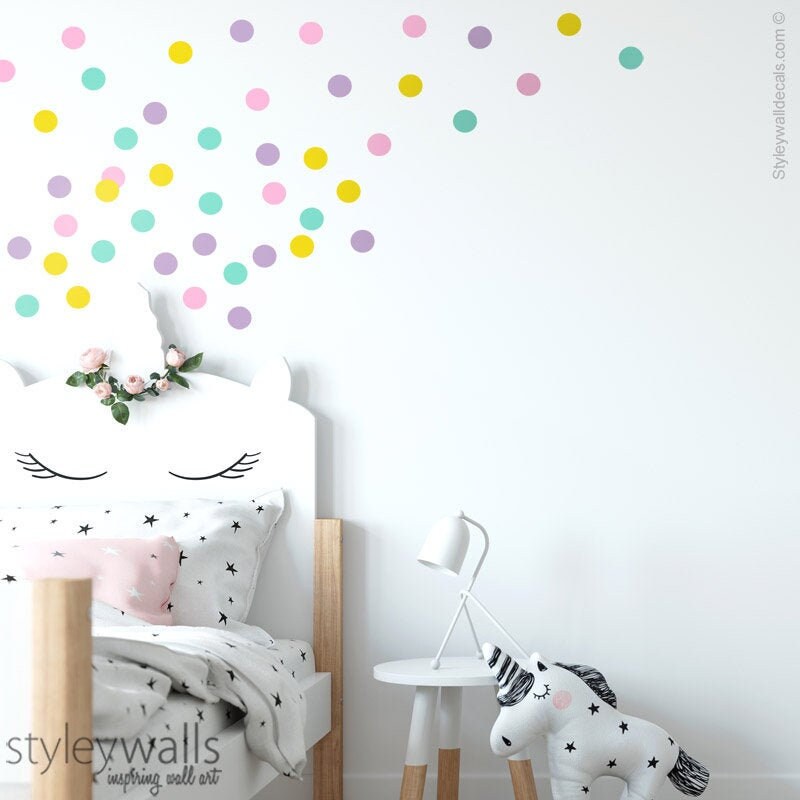 Polka Dots Wall Decal, Confetti Wall Decal, Colorful Dots Pattern Wall Decal, Confetti Dots Wall Decor, Nursery Kids Room Wall Decals