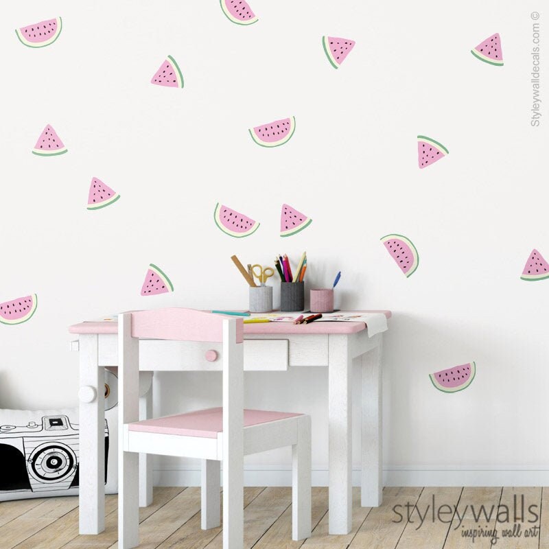 Watermelon Wall Decal, Watermelon Wall Sticker, Watermelon Wall Decor, Watermelon Slices Wall Decal, Summer Decals, Nursery Kids Room Decals