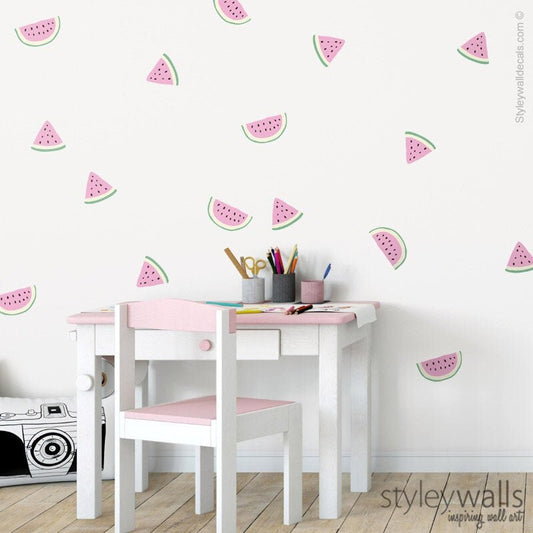 Watermelon Wall Decal, Watermelon Wall Sticker, Watermelon Wall Decor, Watermelon Slices Wall Decal, Summer Decals, Nursery Kids Room Decals