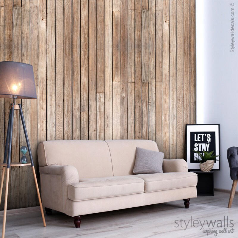 Brown Wood Wallpaper, Wood Pattern Wallpaper, Vitange Wood Wallpaper, Self Adhesive, Repositionable Peel and Stick, Removable Fabric