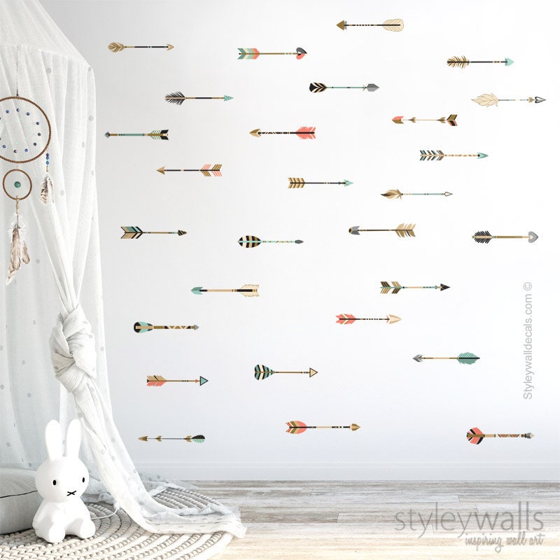 Arrows Wall Decal, Tribal Arrows Wall Decal, Arrows Wall Decor, Tribal Wall Decor, Nursery Kids Room Tribal Decor, Kids Vinyl Wall Decals