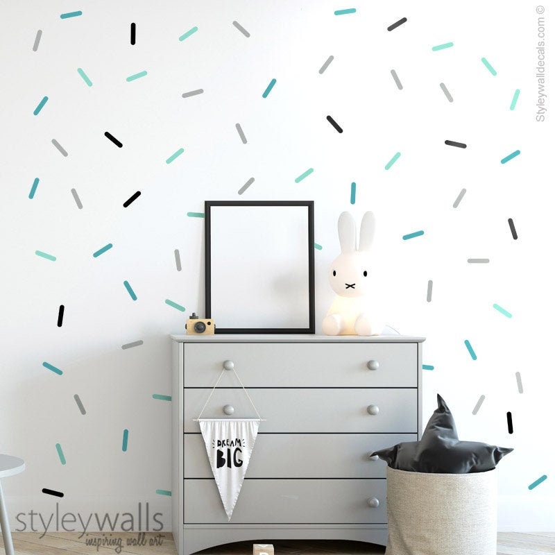 Sprinkles Wall Decal, Confetti Wall Decal, Colorful Confetti Wall Decal, Confetti Pattern Wall Decor, Modern Nursery Kids Room Wall Decals
