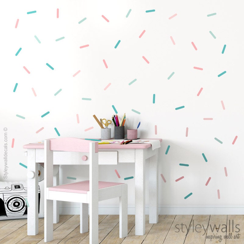 Sprinkles Wall Decal, Confetti Wall Decal, Colorful Confetti Wall Decal, Confetti Pattern Wall Decor, Modern Nursery Kids Room Wall Decals