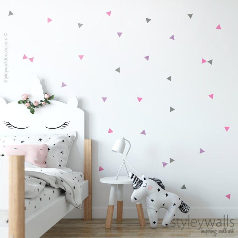 Triangles Wall Decal, Triangles Pattern Wall Sticker, Triangle Wall Decor, Geometric Shapes, Nursery Kids Room Wall Decal, Triangles Nursery