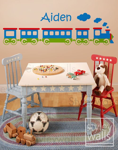 Train Wall Decal for Nursery Baby Room, Choo Choo Train Personalized Vinyl Wall Decal for Kids, Choo Choo Train Wall Decal Sticker