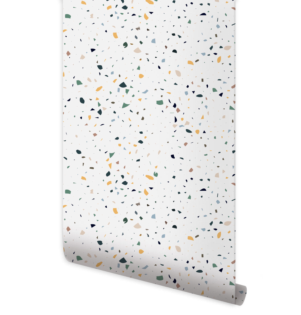 Terrazzo Pattern Wallpaper, Italian Terrazzo Wallpaper, Modern Wallpaper, Repositionable Fabric Wallpaper, Self Adhesive Wallpaper
