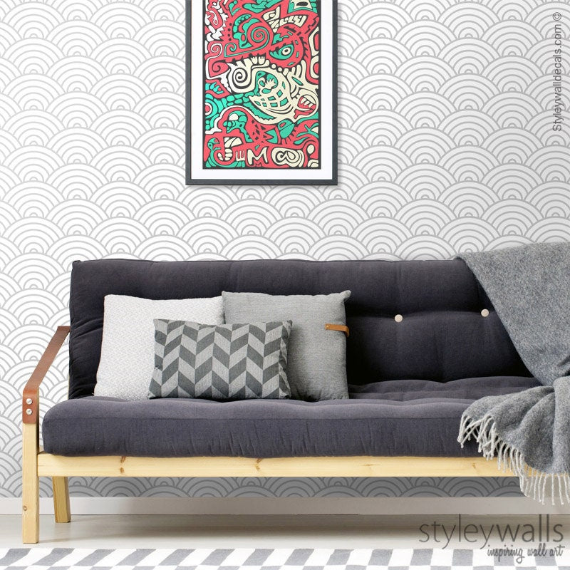 Line Waves Wallpaper, Geometric Abstract Wallpaper, Waves Wallpaper, Waves Pattern Wallpaper Fabric Peel and Stick, Self Adhesive