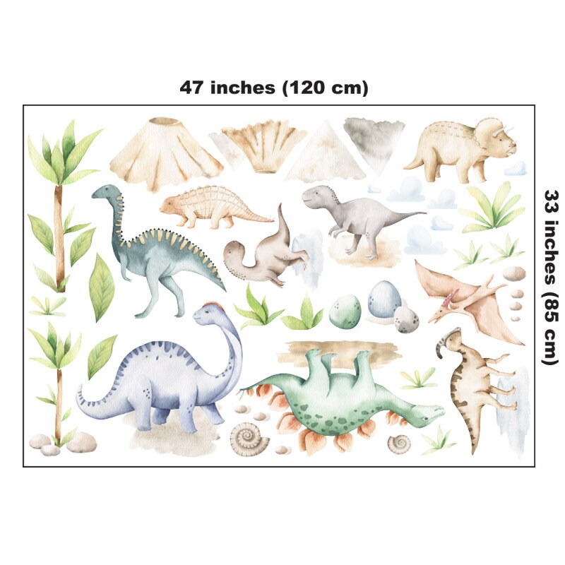 Autocollant mural dinosaures, autocollant mural dinosaures, décoration murale de chambre d'enfant dinosaures, autocollant pour chambre d'enfant, autocollant mural pour salle de jeux dinosaures