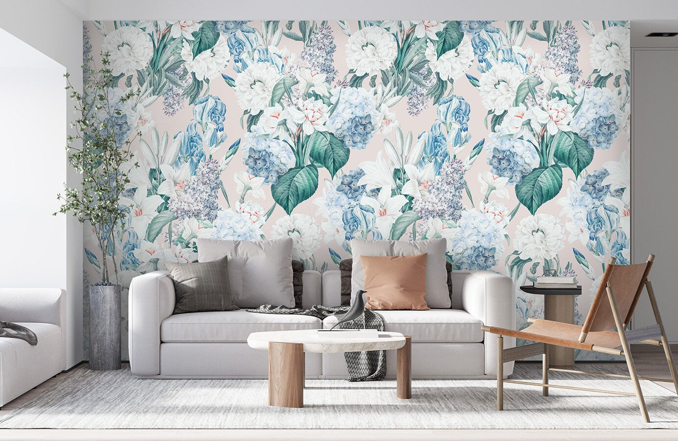 Floral Wallpaper, Iris Flowers Wallpaper, Botanical Flowers Wallpaper, Repositionable Fabric Wallpaper, Self Adhesive Wallpaper for Decor