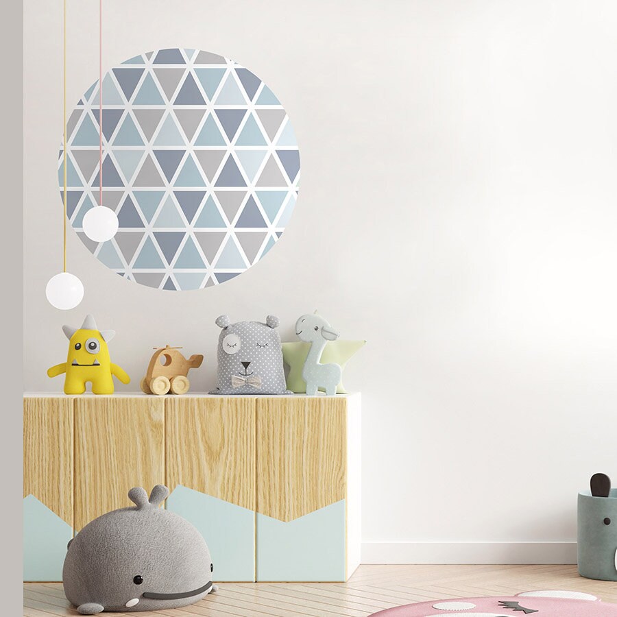 Circle Wall Decal, Circle Wall Sticker, Big Dot Wall Decal, Kids Room Wall Decal, Geometric Wall Art, Blue Abstract Shapes Wall Decal