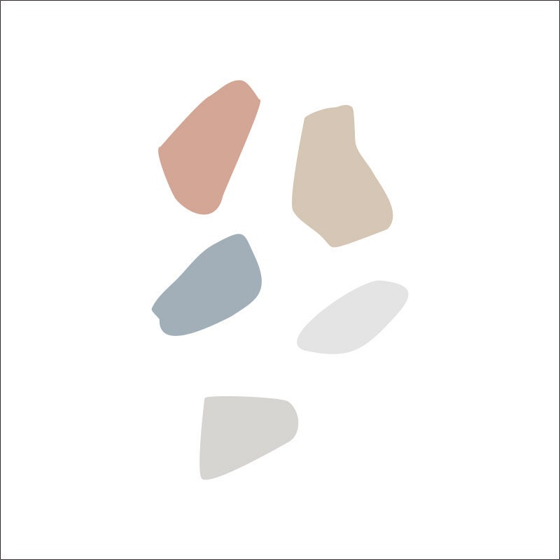 Terrazzo Wall Decal, Terrazzo Wall Sticker, Blue Pastel Terrazzo Wall Sticker, Marble Stones Wall Decal, Abstract Wall Stickers