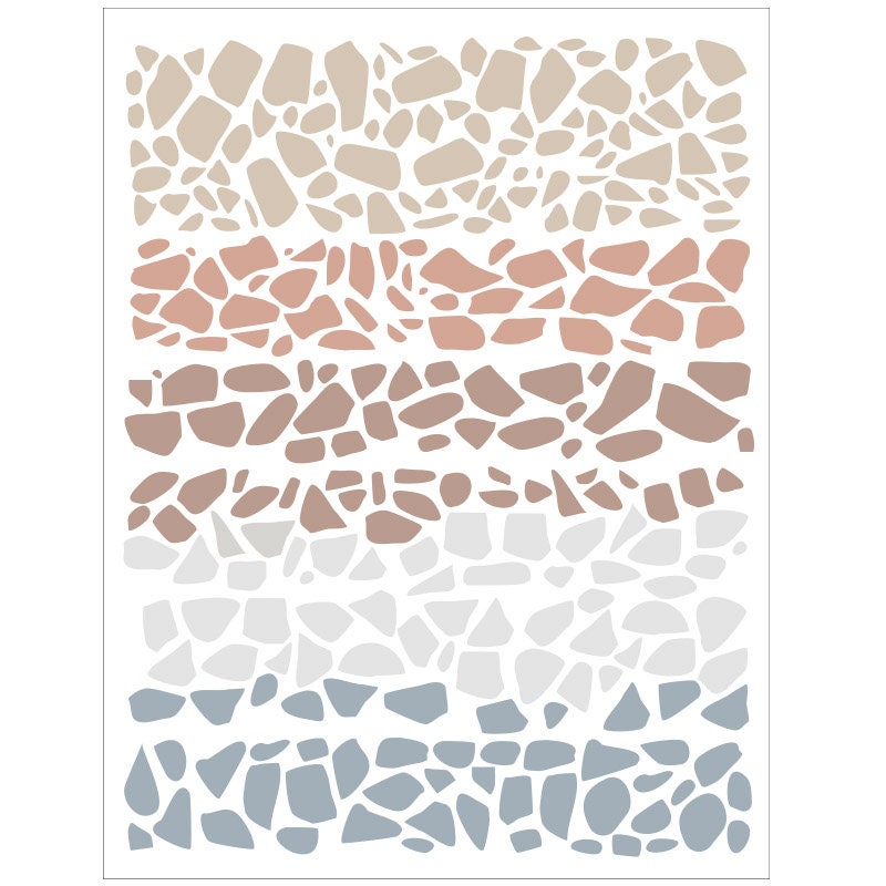 Terrazzo Wall Decal, Terrazzo Wall Sticker, Blue Pastel Terrazzo Wall Sticker, Marble Stones Wall Decal, Abstract Wall Stickers