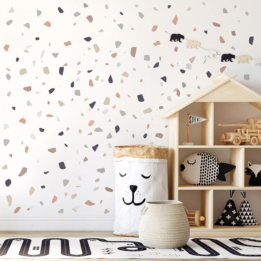 Terrazzo Wall Decal, Terrazzo Wall Sticker, Stones Wall Sticker, Marble Stones Wall Decal, Abstract Wall Stickers, Home Decor Stickers