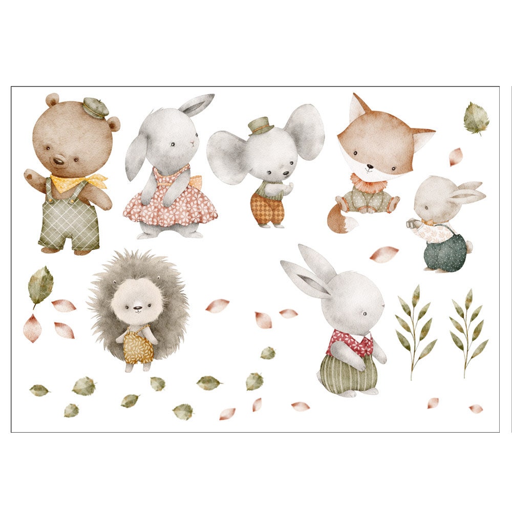 Wandtattoo Tiere, Wandtattoo Waldtiere, Wandtattoo Waldtiere, Wandtattoo für Kinderzimmer, Kinderzimmer Waldtiere Deko