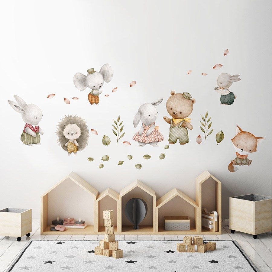 Wandtattoo Tiere, Wandtattoo Waldtiere, Wandtattoo Waldtiere, Wandtattoo für Kinderzimmer, Kinderzimmer Waldtiere Deko