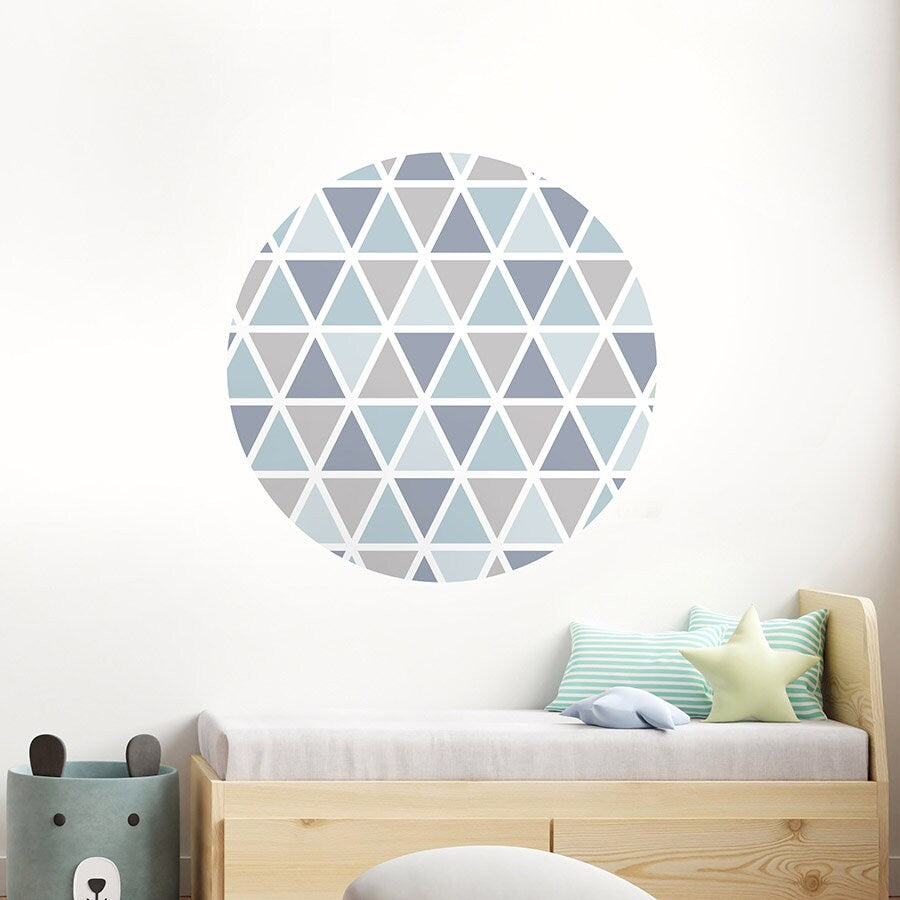 Circle Wall Decal, Circle Wall Sticker, Big Dot Wall Decal, Kids Room Wall Decal, Geometric Wall Art, Blue Abstract Shapes Wall Decal