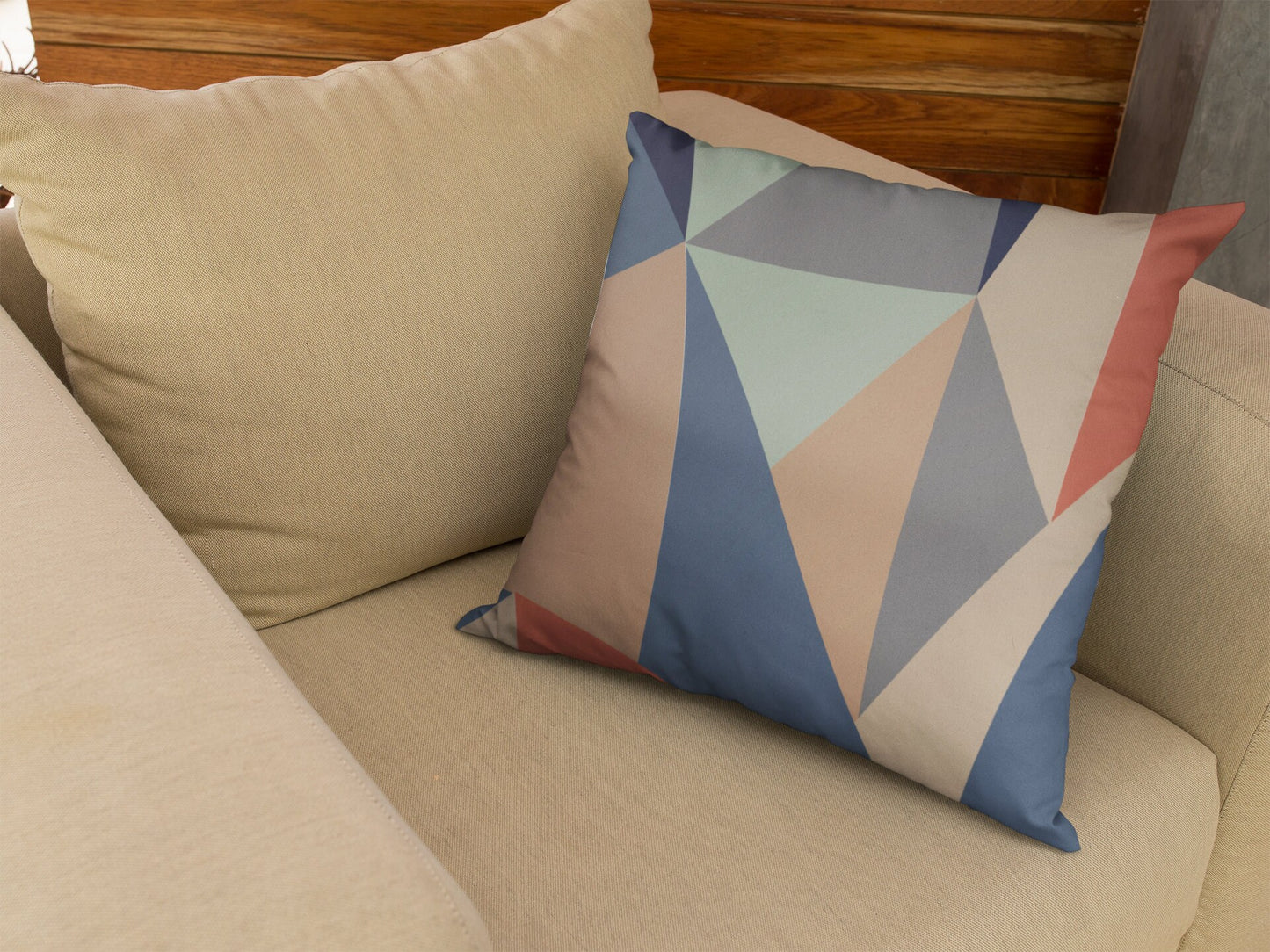 Geometric Grunge Pattern Pillow, Spun Polyester Square Pillow, Decorative Cushion and Pillow, Pillow for Room Decor, Double Sided Print