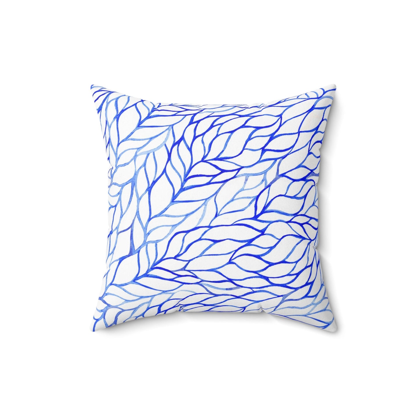 Watercolor Waves Pattern Pillow, Spun Polyester Square Pillow, Hand Drawn Pattern Decorative Cushion and Pillow, Double Sided Printing