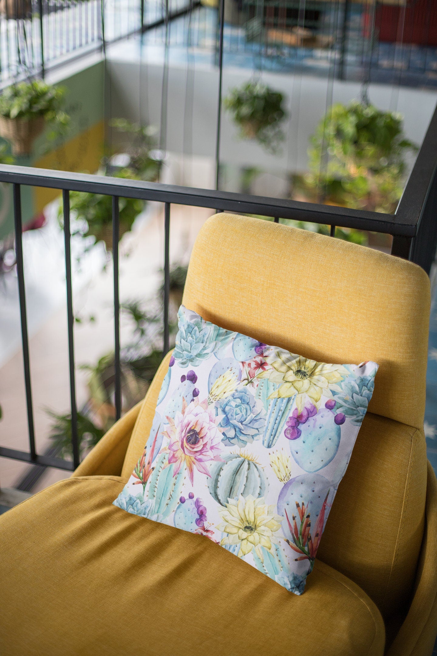 Cactus Pattern Pillow, Spun Polyester Square Pillow, Decorative Cushion and Pillow, Pillow and Pillow Cover, Double Sided Printing