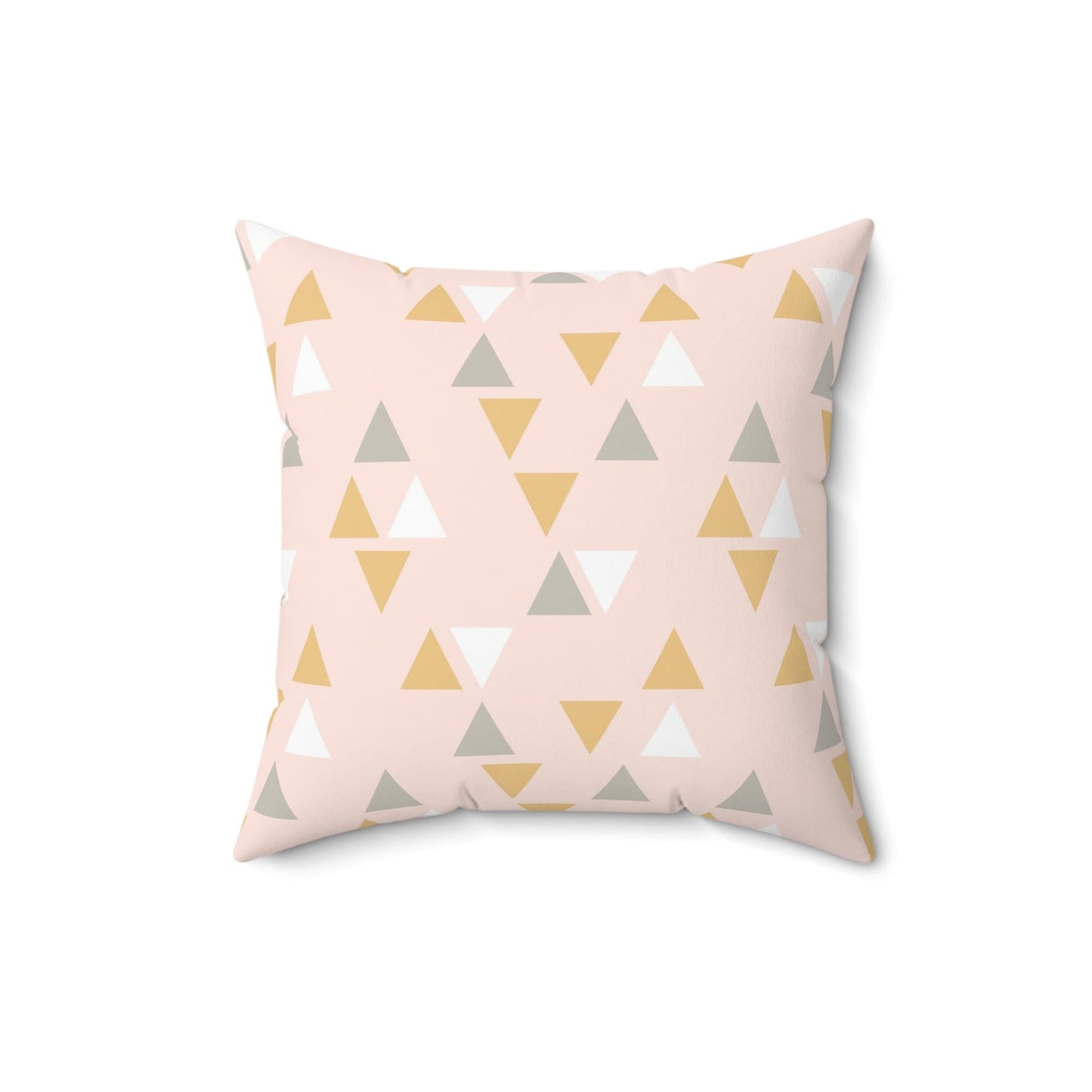 Pink Triangles Geometric Pillow, Spun Polyester Square Pillow, Decorative Cushion and Pillow, Double Sided Printing, Pillow and Pillow Cover
