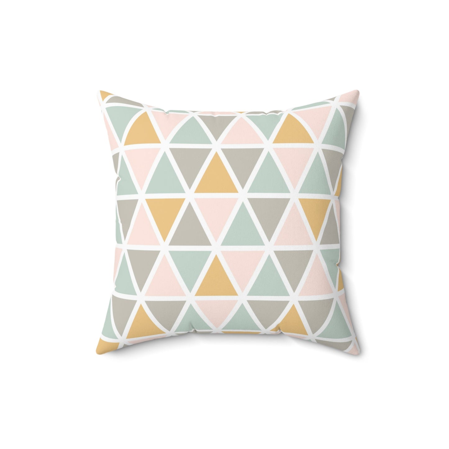 Geometric Triangle Pattern Pillow, Spun Polyester Square Pillow, Decorative Cushion and Pillow for Room Decor, Nursery Room Pillow