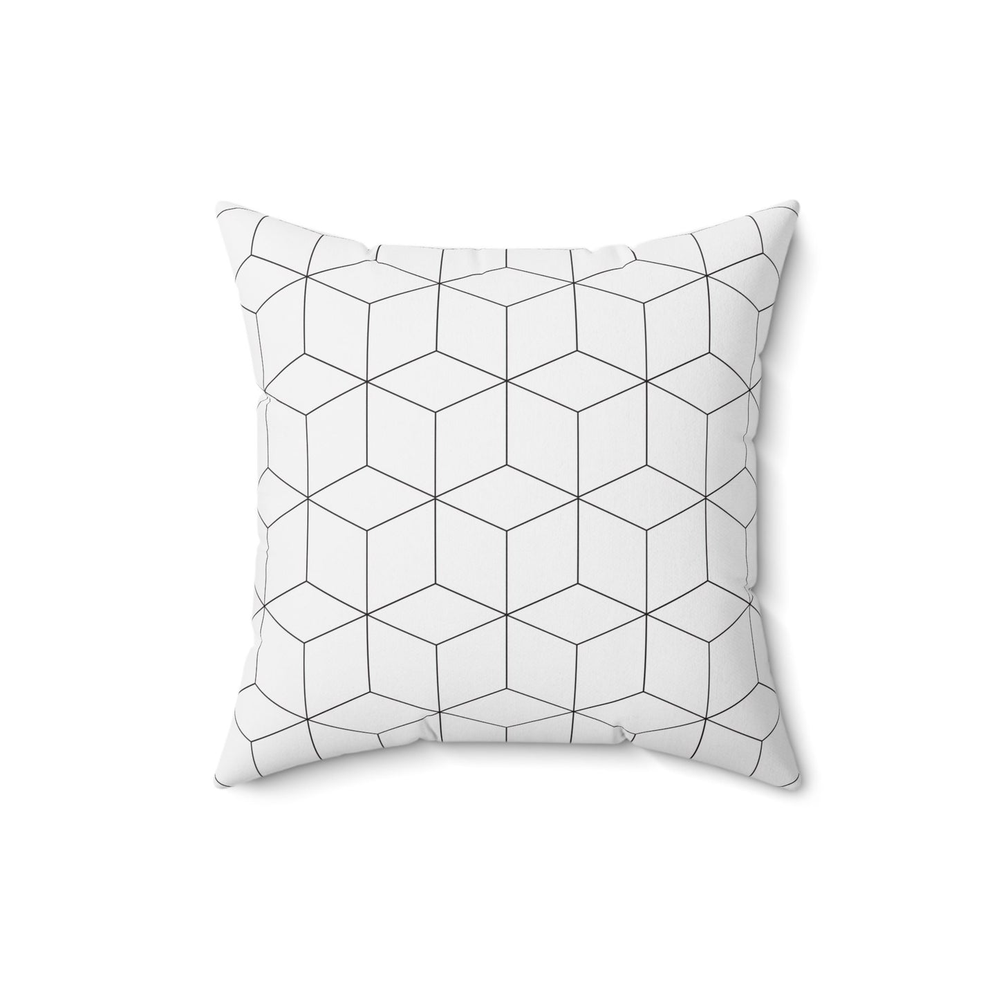 Cubes Pattern Pillow, Lines Pattern Spun Polyester Square Pillow, Decorative Cushion and Pillow for Room Decor, Geometric Pattern