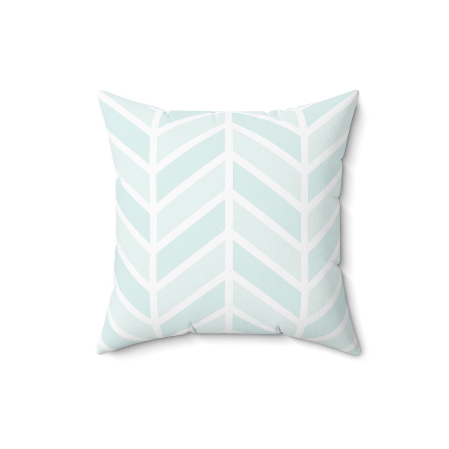 Herringbone Pattern Pillow, Spun Polyester Square Pillow, Mint Geometric Pattern, Double Sided Printing, Zigzag Decorative Pillow