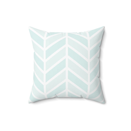 Herringbone Pattern Pillow, Spun Polyester Square Pillow, Mint Geometric Pattern, Double Sided Printing, Zigzag Decorative Pillow