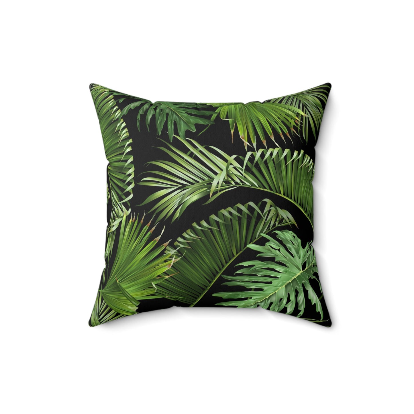 Tropical Leaves Pillow, Palm Tree Leaves Spun Polyester Square Pillow, Decorative Cushion and Pillow, Double Sided Printing