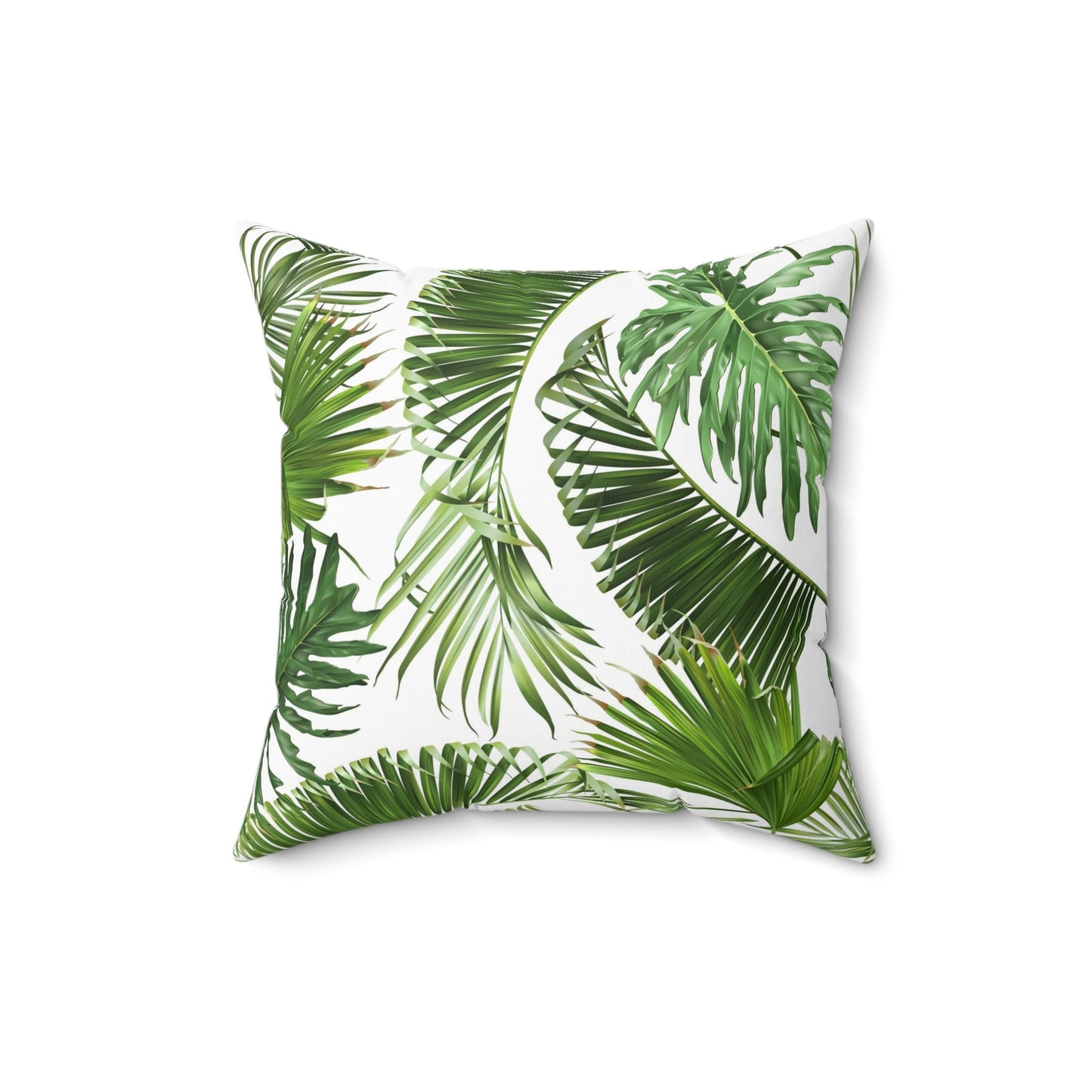 Tropical Leaves Pillow, Leaves Pillow, Polyester Square Pillow, Decorative Cushion and Pillow, Double Sided Printing, Decorative Pillow