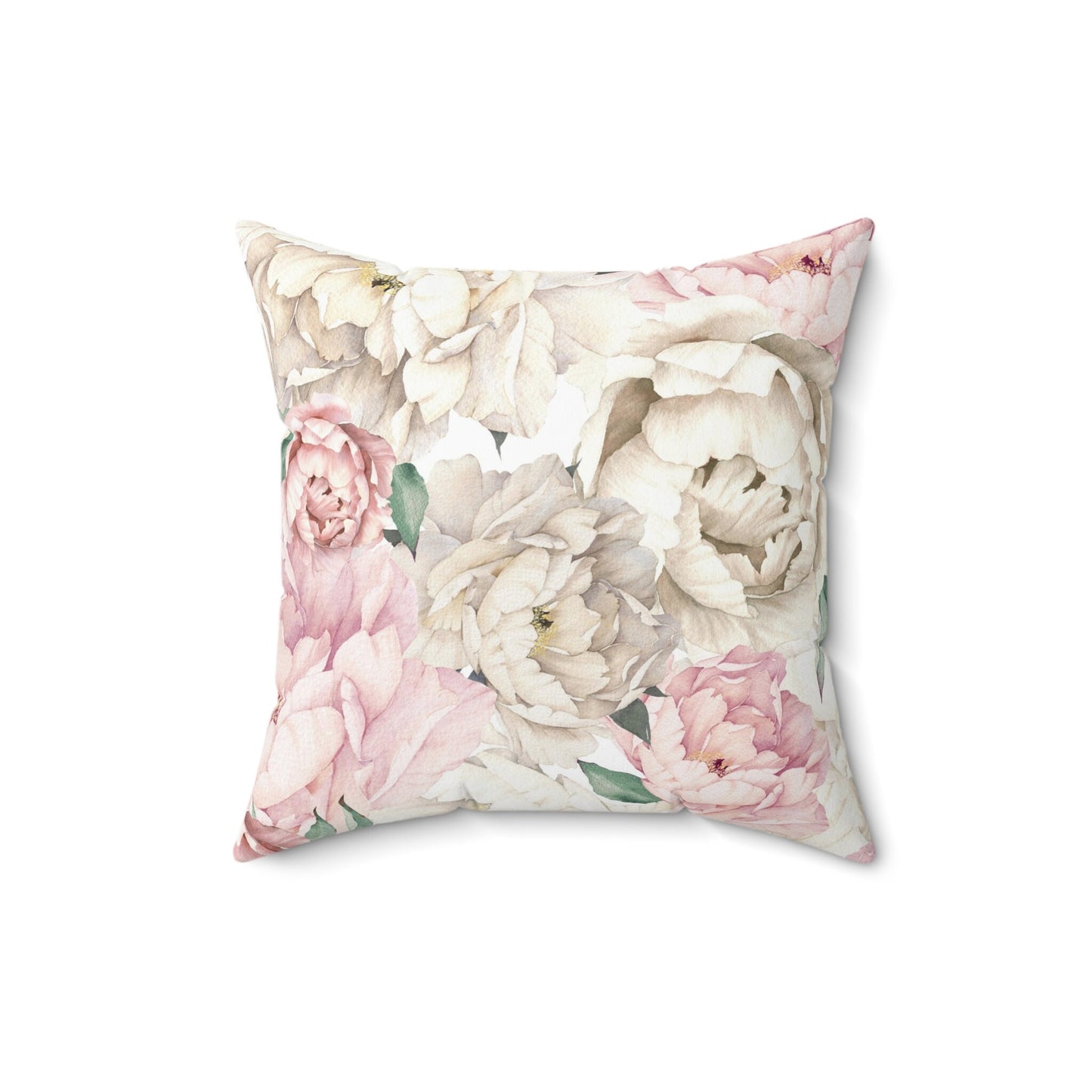Peony Flowers Pillow, Decorative Floral Pillow, Polyester Square Pillow, Decorative Cushion and Pillow, Double Sided Printing
