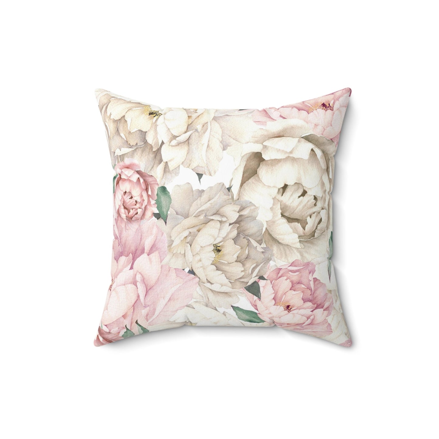 Peony Flowers Pillow, Decorative Floral Pillow, Polyester Square Pillow, Decorative Cushion and Pillow, Double Sided Printing