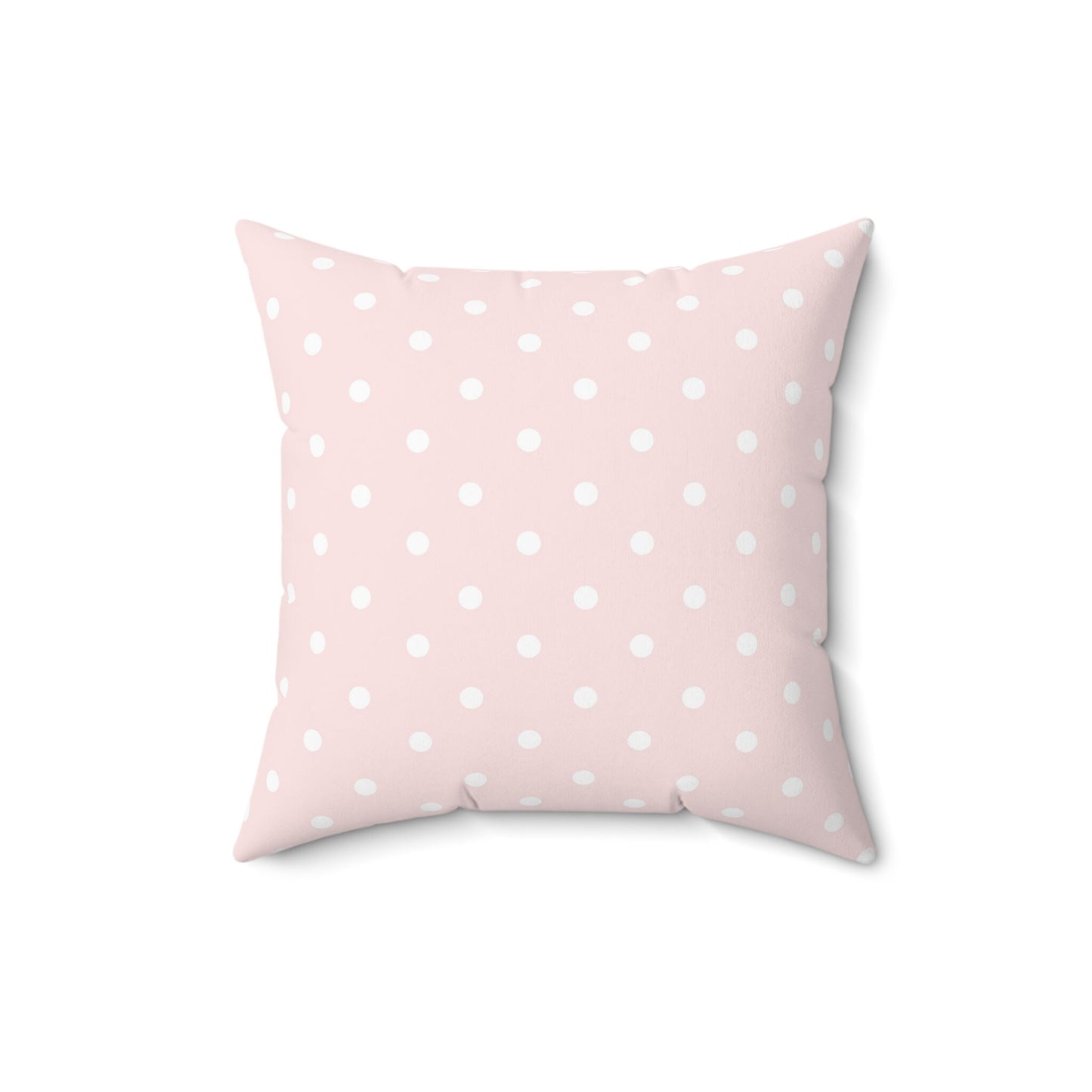 Pink Polka Dots Pillow, Spun Polyester Square Pillow, Decorative Cushion and Pillow for Room Decor, Decorative Pillow for Nursery