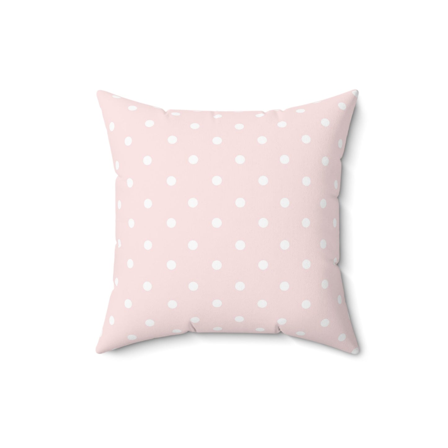 Pink Polka Dots Pillow, Spun Polyester Square Pillow, Decorative Cushion and Pillow for Room Decor, Decorative Pillow for Nursery