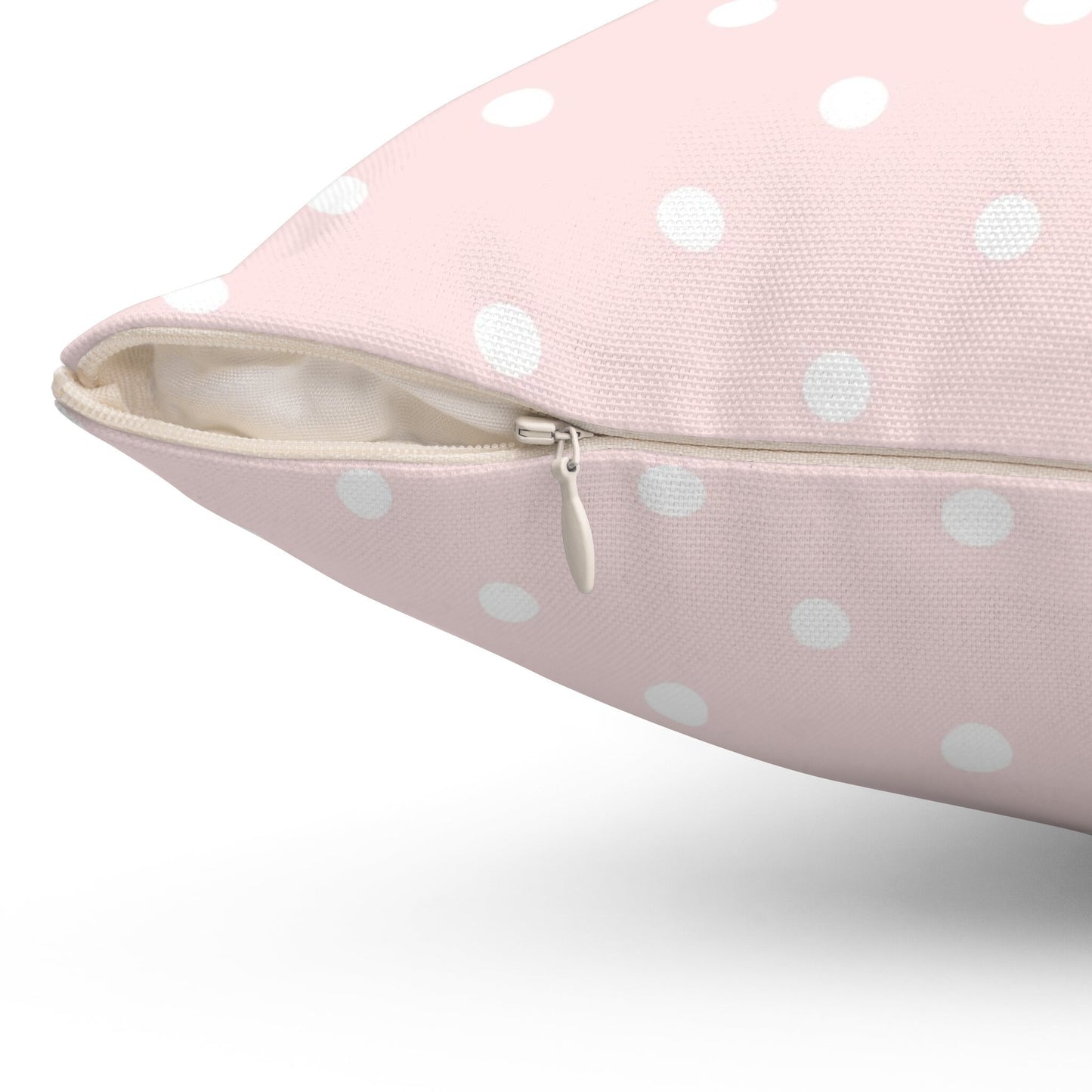 Pink Polka Dots Pillow, Spun Polyester Square Pillow, Decorative Cushion and Pillow for Room Decor, Decorative Pillow for Nursery