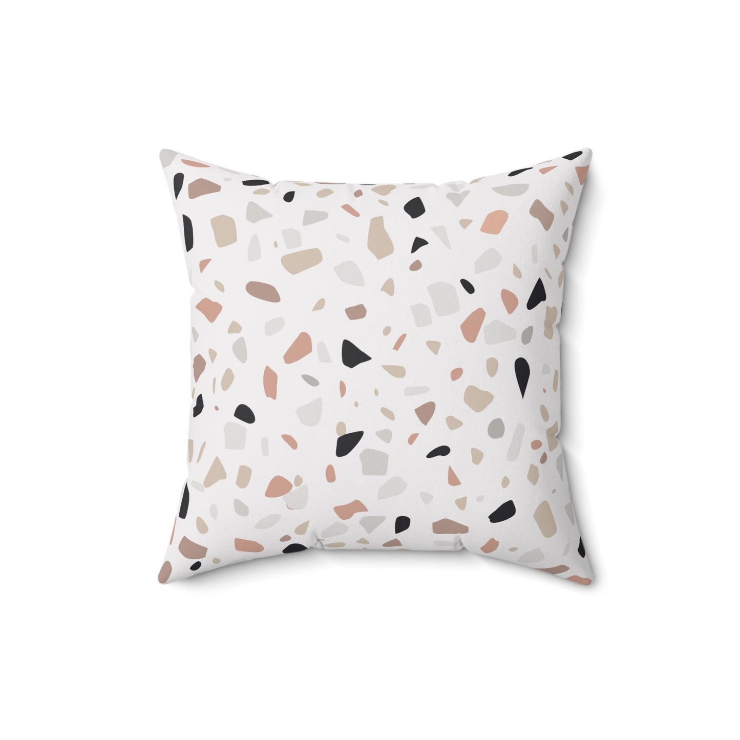 Terrazzo Powder Stone Pattern Pillow, Polyester Square Pillow, Decorative Pillow, Stones Pattern Double Sided Printing
