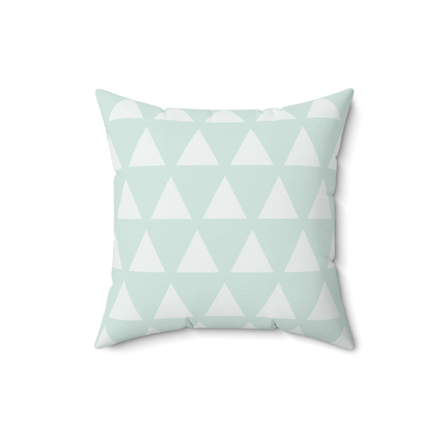 Triangles Pattern Throw Pillow, Square Pillow, Spun Polyester Pillow, Decorative Cushion and Pillow, Double Sided Printing, Mint Color