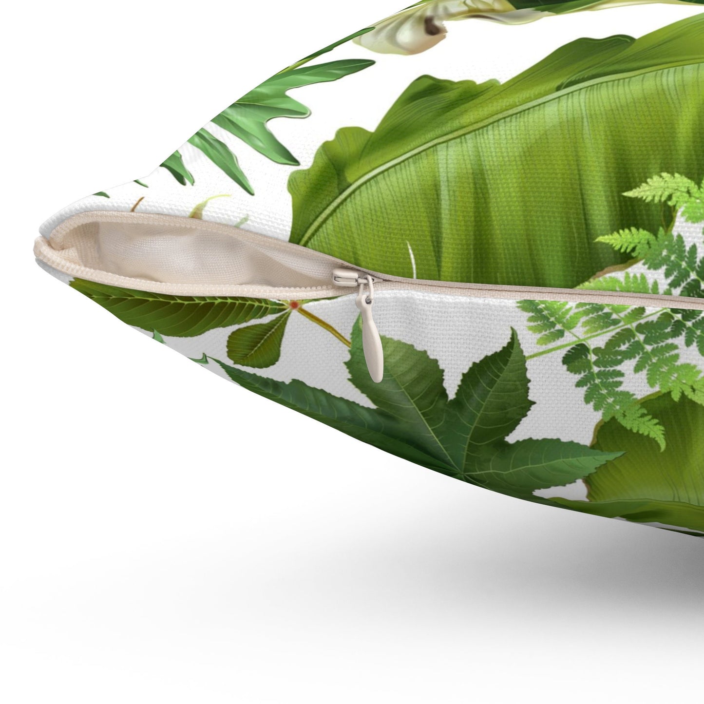 Tropical Leaves Throw Pillow, Polyester Square Pillow, Decorative Pillow, Leaves Pattern Double Sided Printing, Pillow for Home Decor