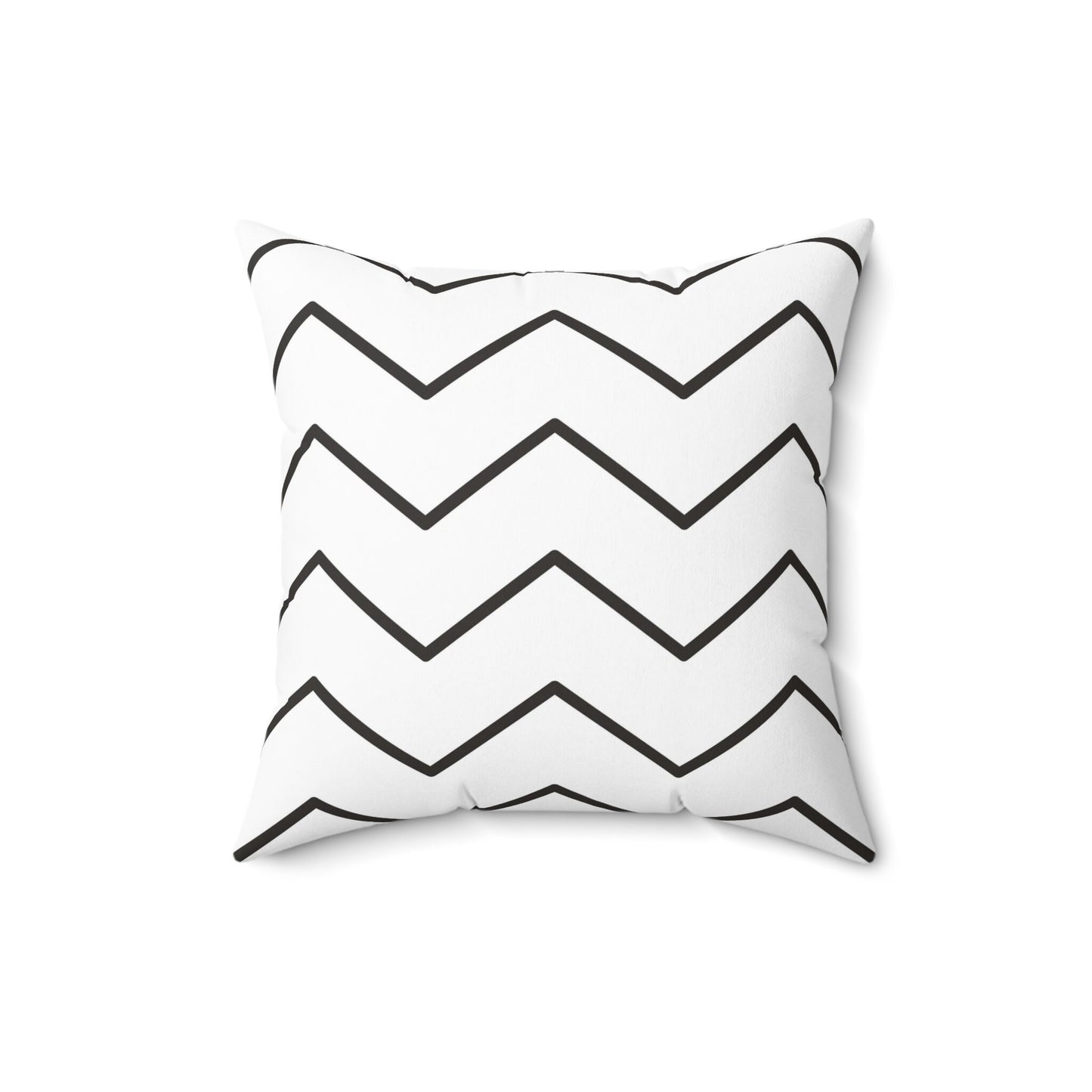 Zigzag Pattern Throw Pillow, Black and White Decorative Pillow, Geometric Shapes Spun Polyester Square Pillow, Decorative Cushion and Pillow