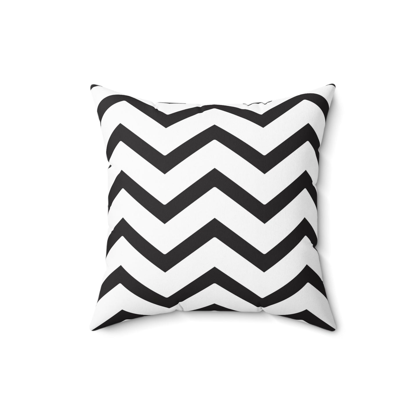Coussin à motif zigzag, coussin décoratif noir et blanc, coussin à formes géométriques, coussin carré et housse en polyester filé